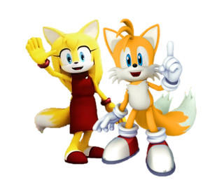  Miles Tails Prower and Zooey the 狐狸 Together