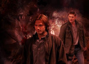  Sam/Dean kertas dinding - Black hati, tengah-tengah