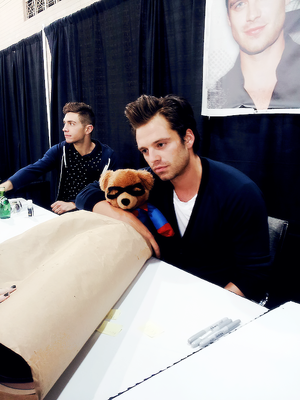  Sebastian Stan with Bucky ours