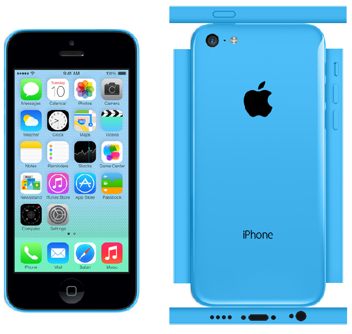 iPhone 5c Papercraft Blue