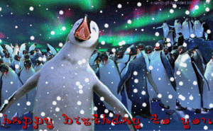 3d gif animation  happy feet happy birthday e cards new clip art orkut scraps images glitters Flash 