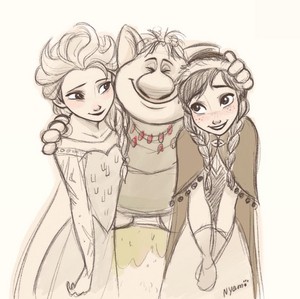  Elsa and Anna with a Troll