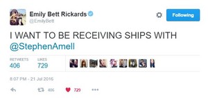 Emily's Ship of the Year tweet