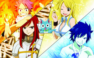  Fairy tail team Natsu:Erza,Happy,Lucy,Gray and Natsu