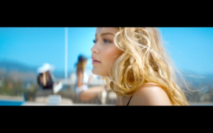 Gigi in Calvin Harris' How Deep Is Your Love Music Video