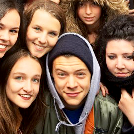 Harry with fans