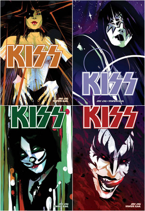  KISS comic کتابیں (cover art Amy Chu,