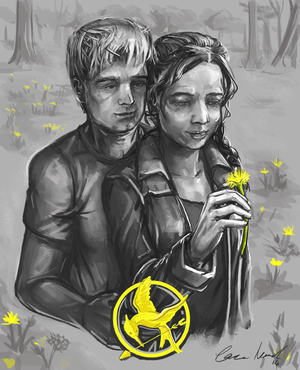  Katniss/Peeta Drawing - Dandelion