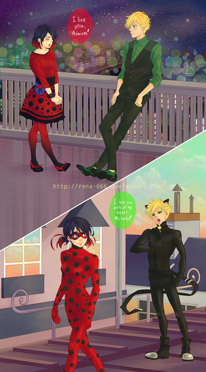  Marinette and Adrien/Chat Noir and Ladybug