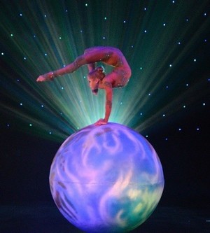  Same contortionist performing on same ball