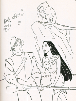  Walt disney Coloring Pages - Captain John Smith & Pocahontas