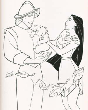  Walt disney Coloring Pages - Captain John Smith & Pocahontas