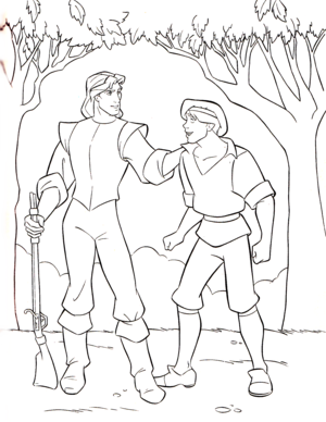  Walt ディズニー Coloring Pages - Captain John Smith & Thomas