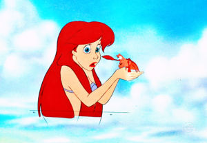  Walt 디즈니 Production Cels - Princess Ariel & Sebastian