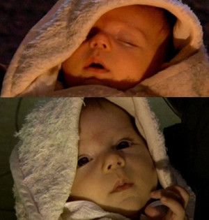  baby Luke and baby Leia