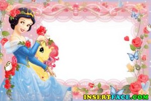  childrens تصویر frame with snow white flowers butterflies 5356 fb
