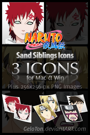 naruto ii sand siblings icons 