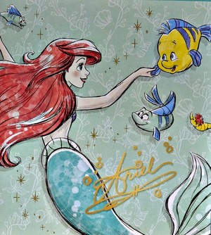  Walt Disney imej - Princess Ariel & menggelepar, flounder