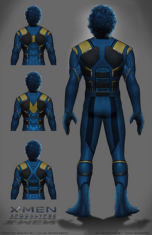  Back-view of Beast's superhero costumes