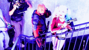  Behind-The-Scenes ~ Will Smith as Deadshot and Margot Robbie as Harley Quinn