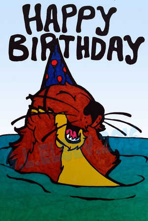 Birthday Otter Card