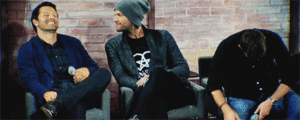  Misha, Jensen and Jared at Nerd HQ