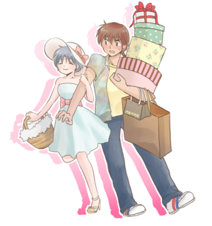  Ranma and Akane, Shopping with her fiancee