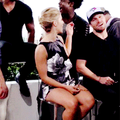  Stephen and Emily BTS of @enews​ interview at SDCC
