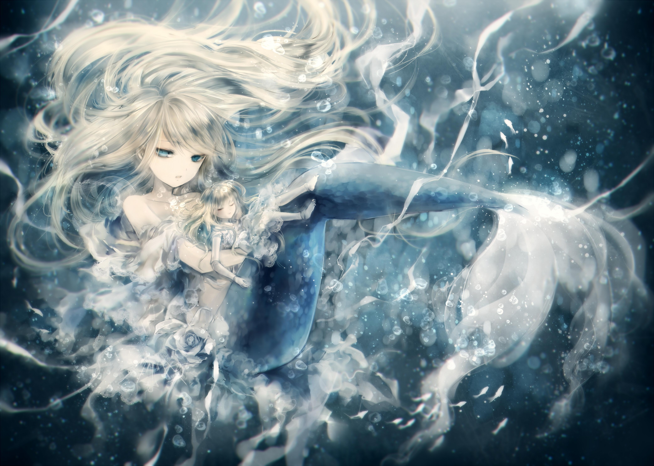 Blue Anime Mermaid - Những Nàng Tiên Cá Bức Ảnh (39915787) - Fanpop