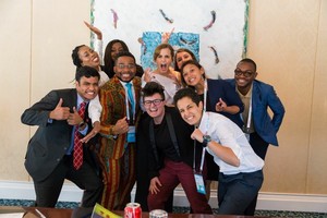  Emma with the participants of the summit One Young World, 1.10.16
