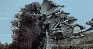  Godzilla Destroys a istana, castle