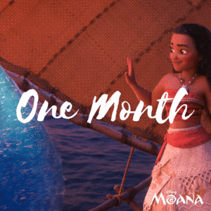  One mes until the release of Moana