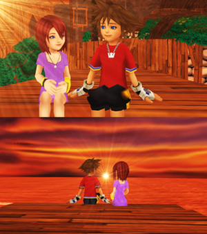  Sora and Kairi Watching Sunset Destiny Islands