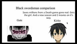  Sword Art Online Kirito is better Berserk Guts sucks