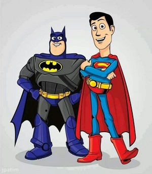 Woody & Buzz As Superman & Batman