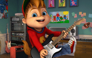  Alvin on his đàn ghi ta, guitar