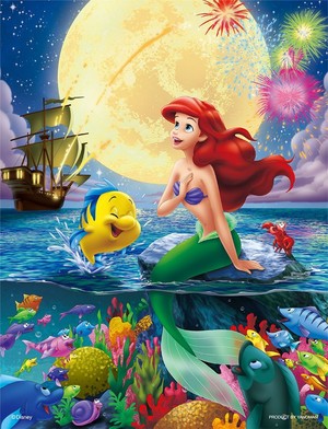  Walt 디즈니 이미지 - Flounder, Princess Ariel & Sebastian
