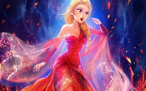  Elsa in Red Dress