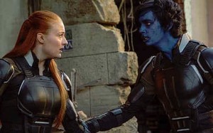  Jean Grey (Sophie Turner) and Nightcrawler in X Men Apocalypse 2016