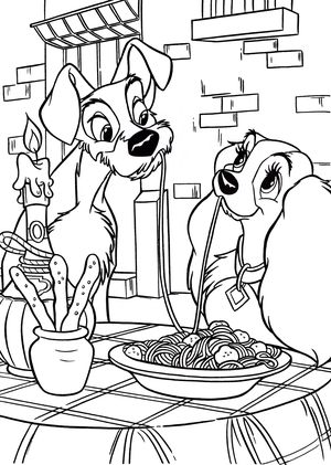  Walt ディズニー Coloring Pages - The Tramp Lady