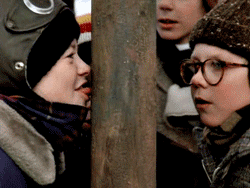  stuck Flick with Ralphie (A Рождество Story gif)