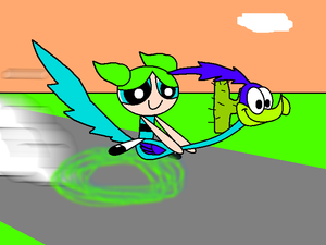  Bubbles riding Road Runner