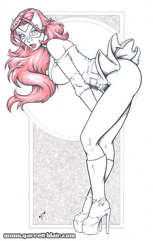 Classic Marvel Girl Jean Grey Blueline Bodyshot by  gb2k