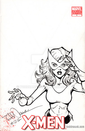 Jean Grey Marvel Girl on X men sketch cover by ToddNauck