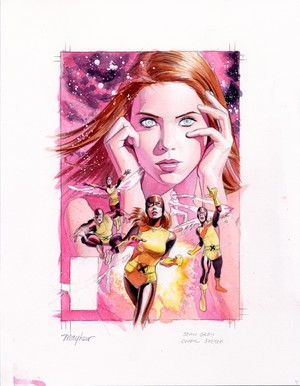 Jean Grey cover painted prelim によって mikemayhew