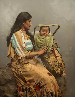 Ojibwe woman and child (Colored)