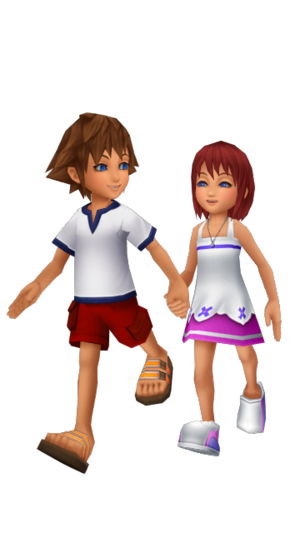  Sora and Kairi Young Childhood دوستوں