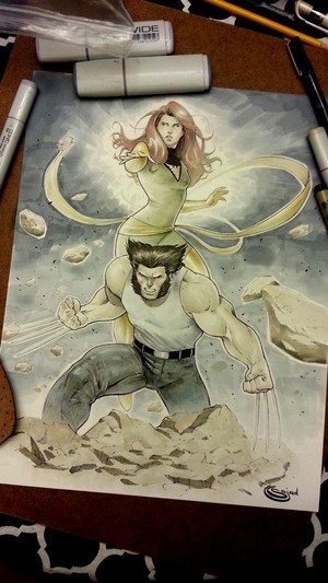  Wolverine Jean Grey commission oleh Sajad126