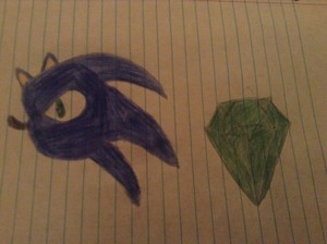  Drawing of sonic and the chaos smaragd, emerald