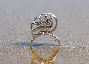 Silver Nautilus Ring unusual unique Birthday Gifts Seashell Ring Salvador Dali Slow Ring Vulcan Jewe